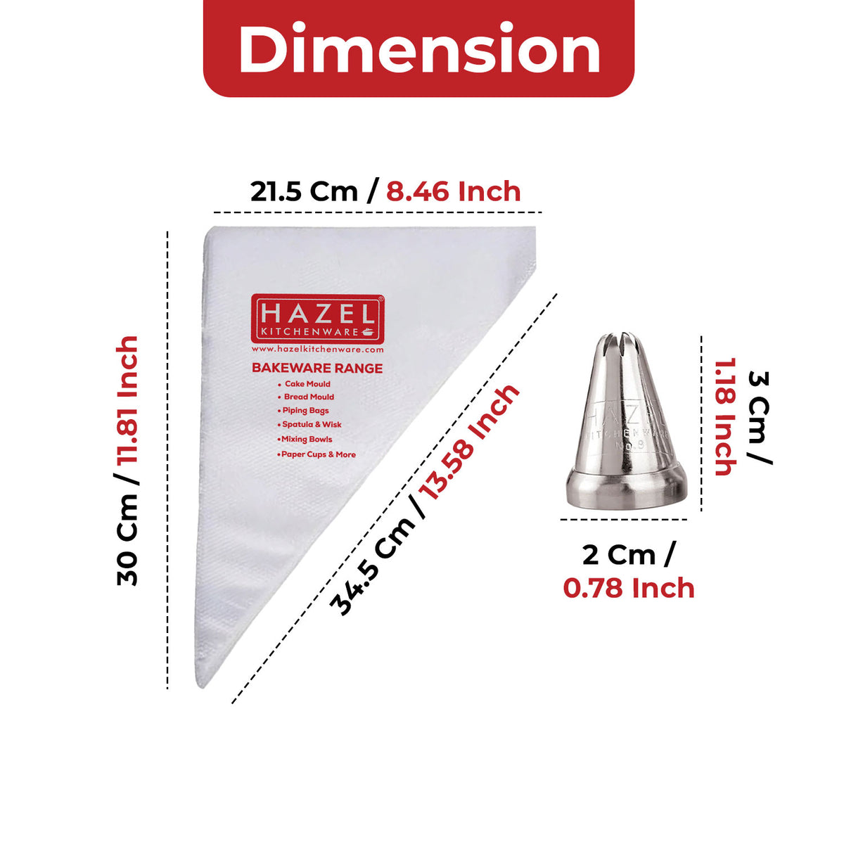 Disposable Piping Bags 50 Pcs with Star Nozzle