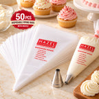 Disposable Piping Bags 50 Pcs with Star Nozzle