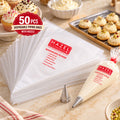 Disposable Piping Bags 50 Pcs with Round Nozzle