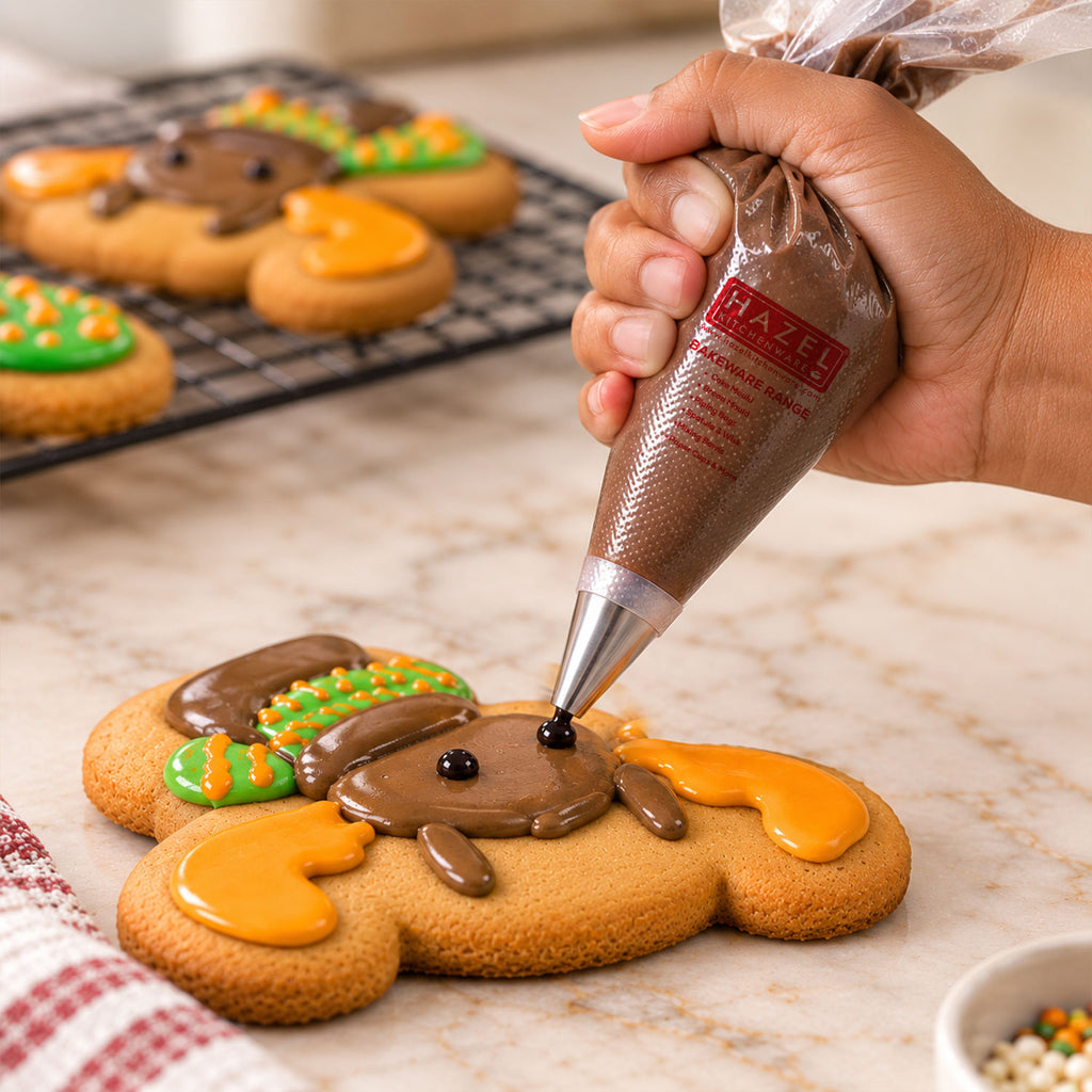 Disposable Piping Bags 50 Pcs with Round Nozzle