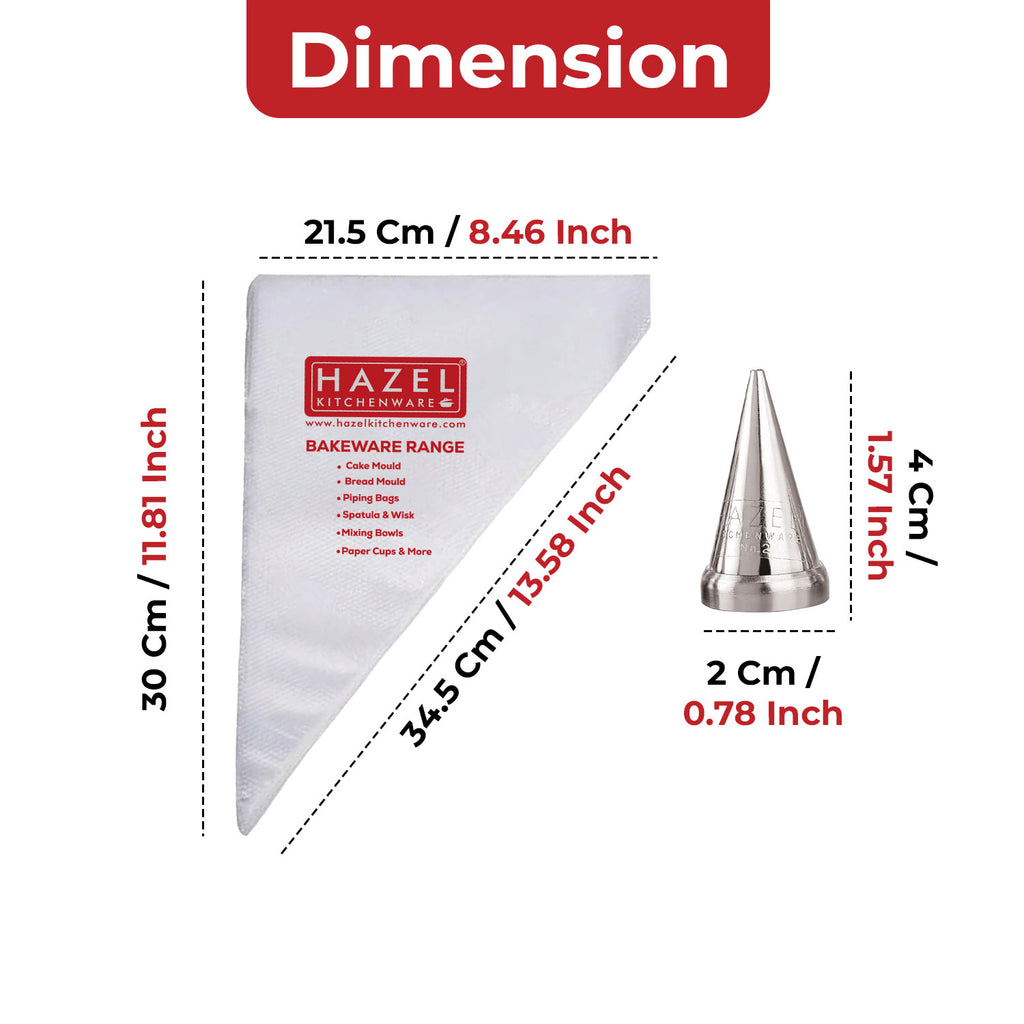 Disposable Piping Bags 50 Pcs with Round Nozzle