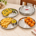 Stainless Steel Thali 27 cm Round Steel Dinner Plate, Set of 6