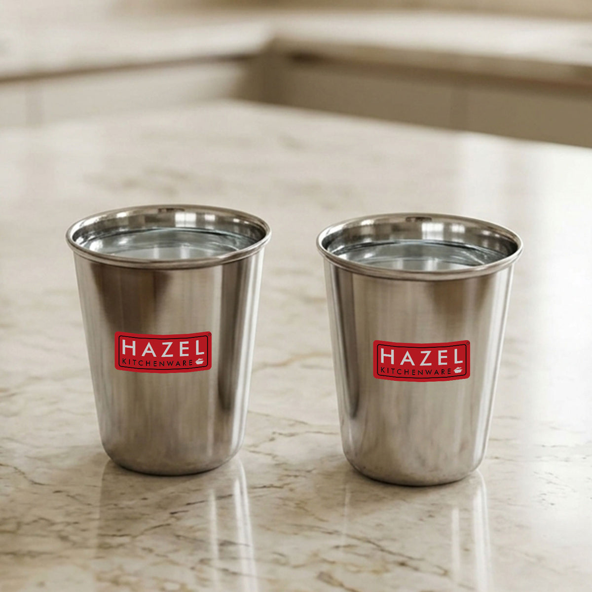 Stainless Steel Juicy Glass, Water, Juice & Milk Tumbler, 350 ml, Set of 2