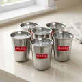 Stainless Steel Juicy Glass, Water, Juice & Milk Tumbler, 350 ml, Set of 6
