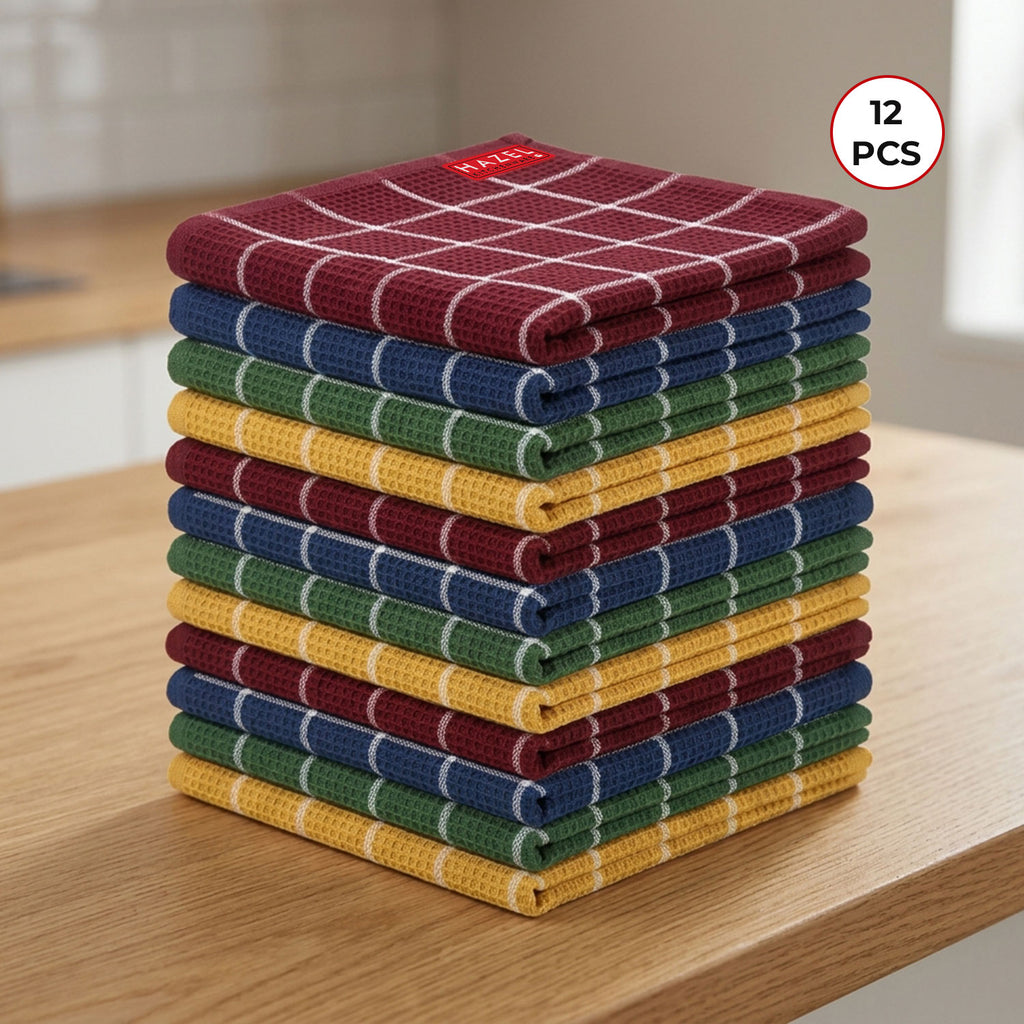 Cotton Kitchen Towel, Kitchen Cleaning Cloths Reusable, Set of 12
