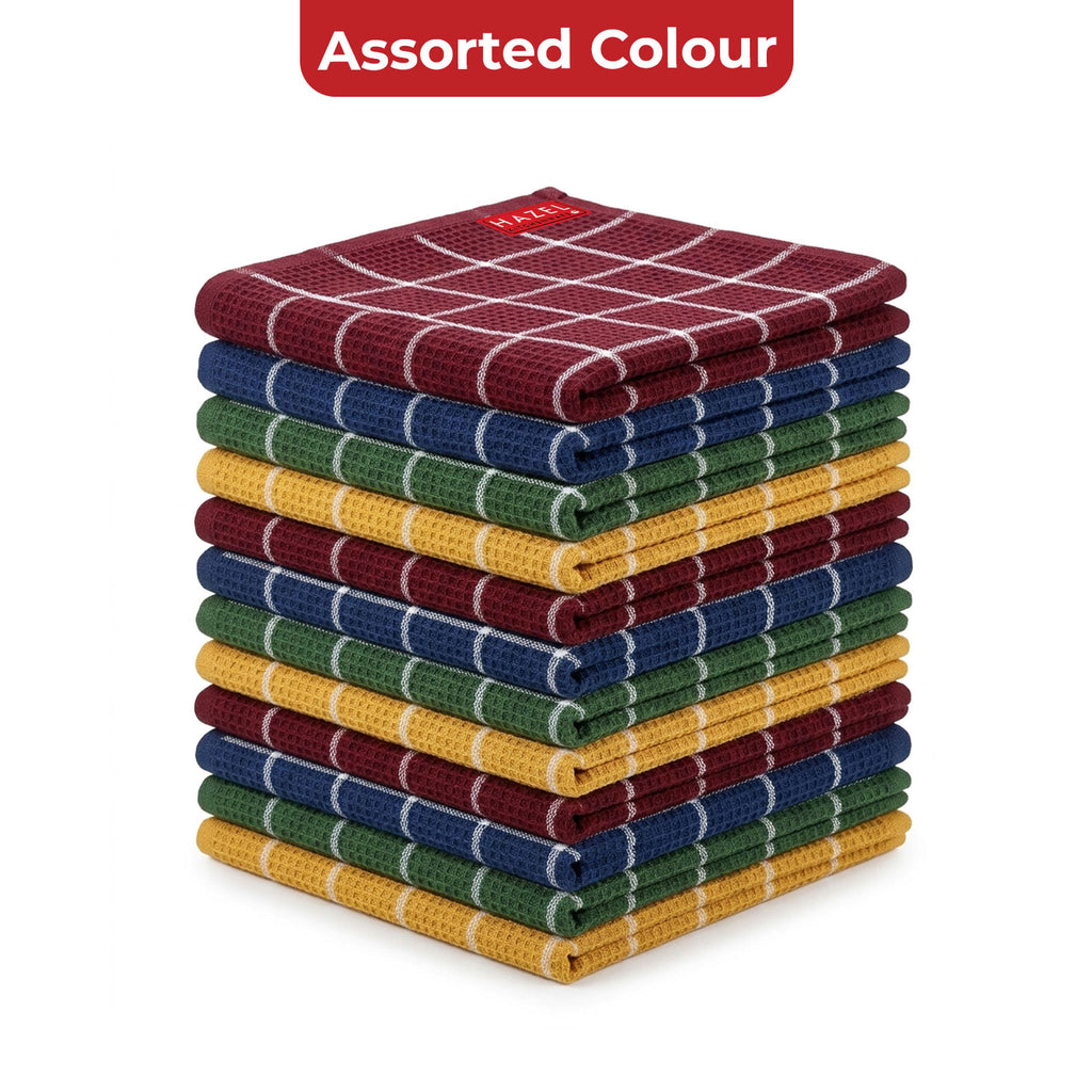Cotton Kitchen Towel, Kitchen Cleaning Cloths Reusable, Set of 12