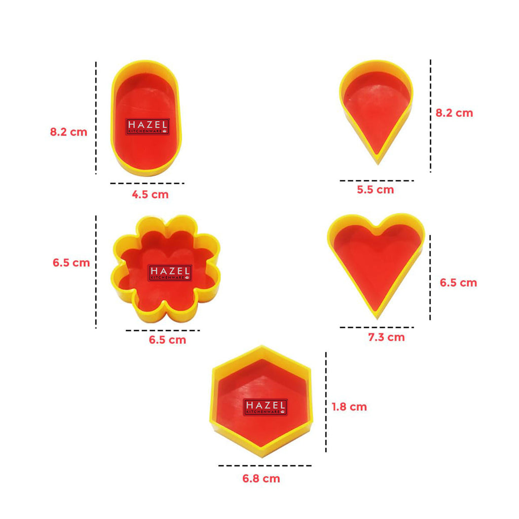 Plastic Cutlet Mould, Different Shape Moulds, Set of 5
