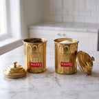 Golden Tea & Sugar Airight Container, 800 ml, Set Of 2