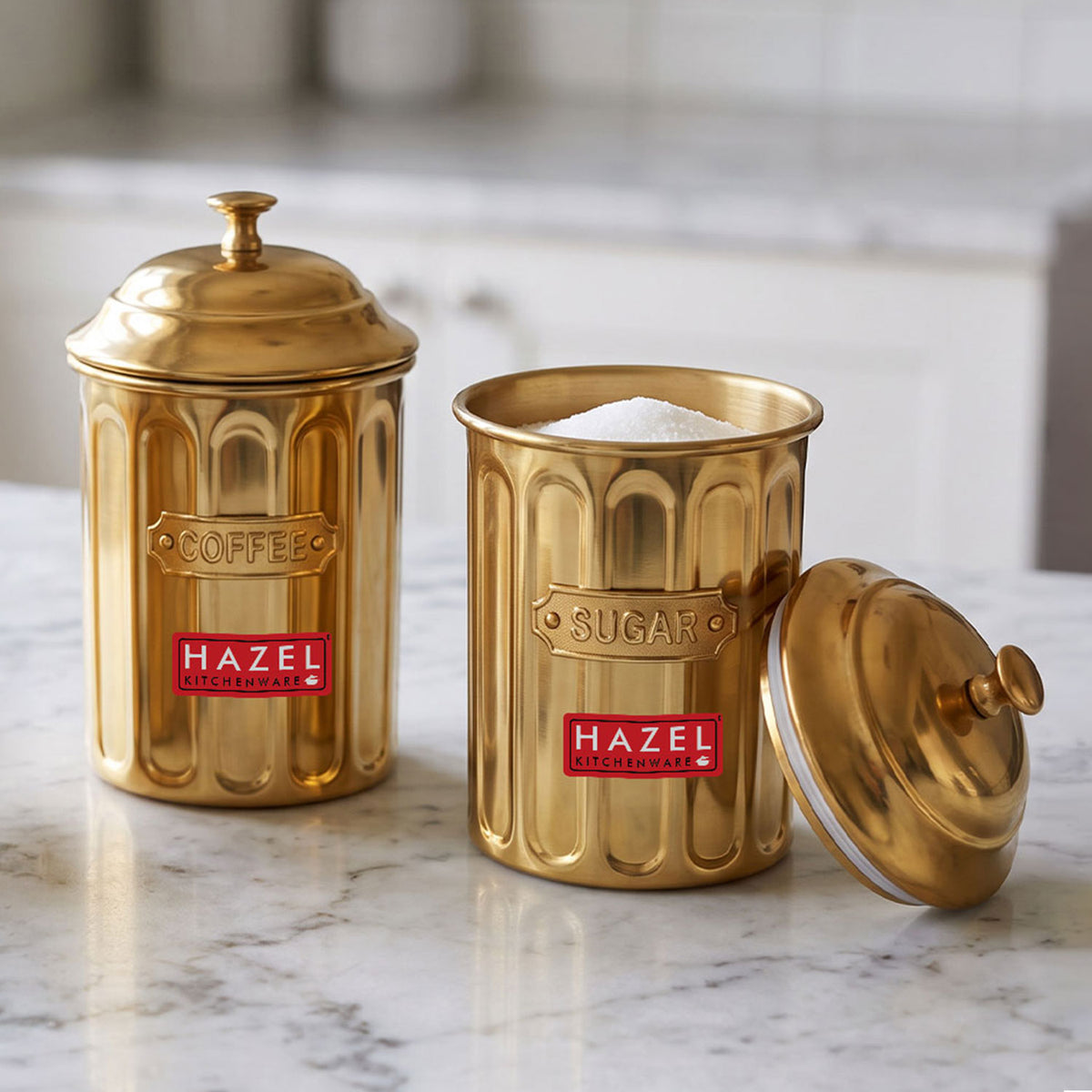 Golden Coffee & Sugar Airight Container, 800 ml, Set of 2