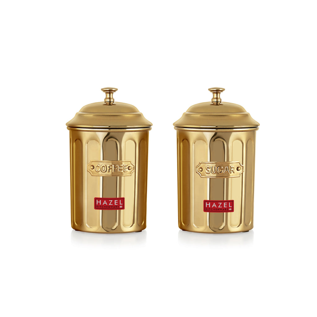 Golden Coffee & Sugar Airight Container, 800 ml, Set of 2