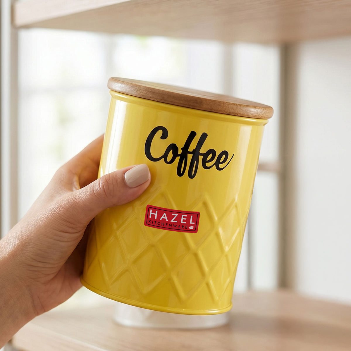 Coffee and Sugar Container Set with Wooden Lid, Airtight Canisters, 1200 & 800 ml, Set Of 2