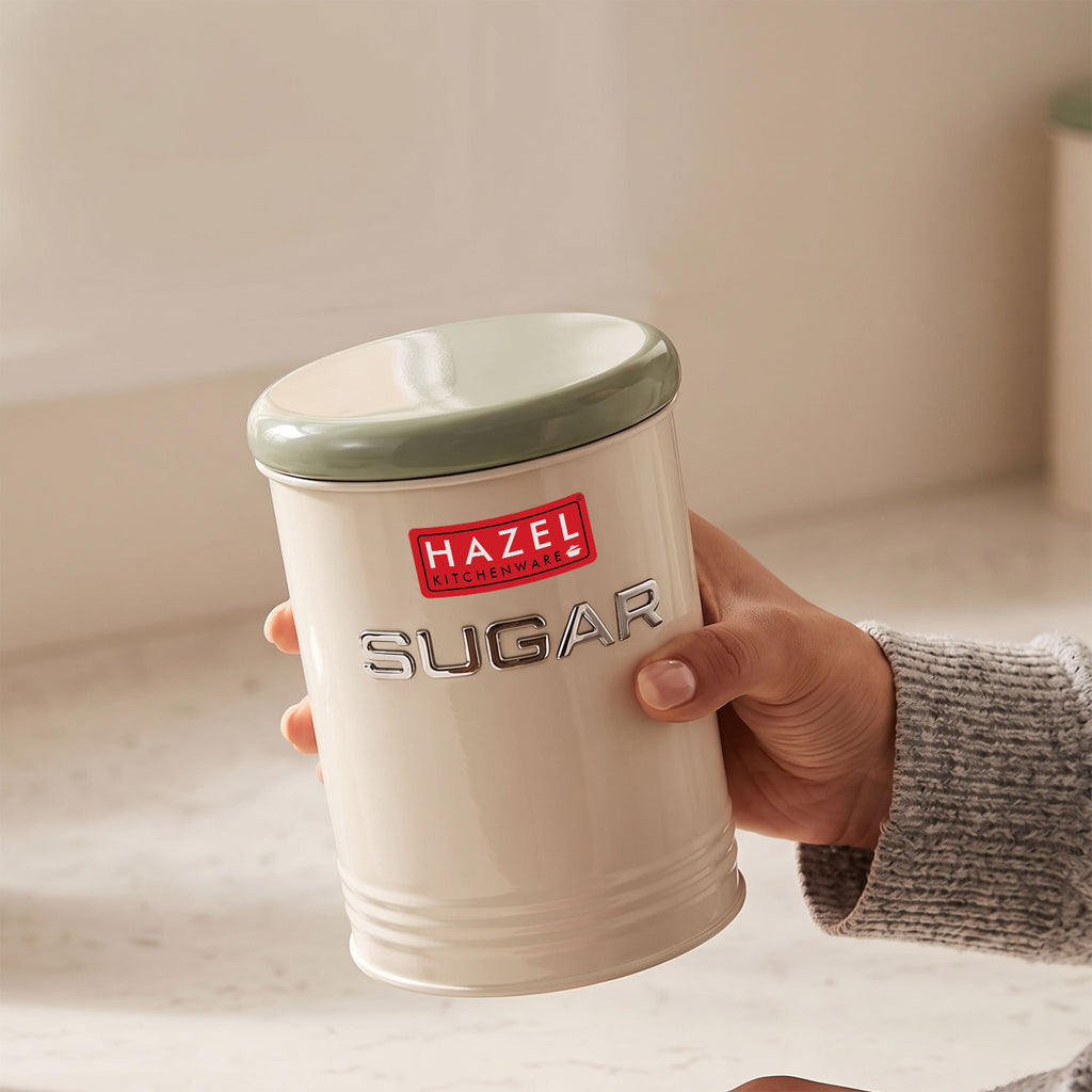 Airtight Coffee and Sugar Container with Labels for Kitchen Storage, 900 ml, Set of 2