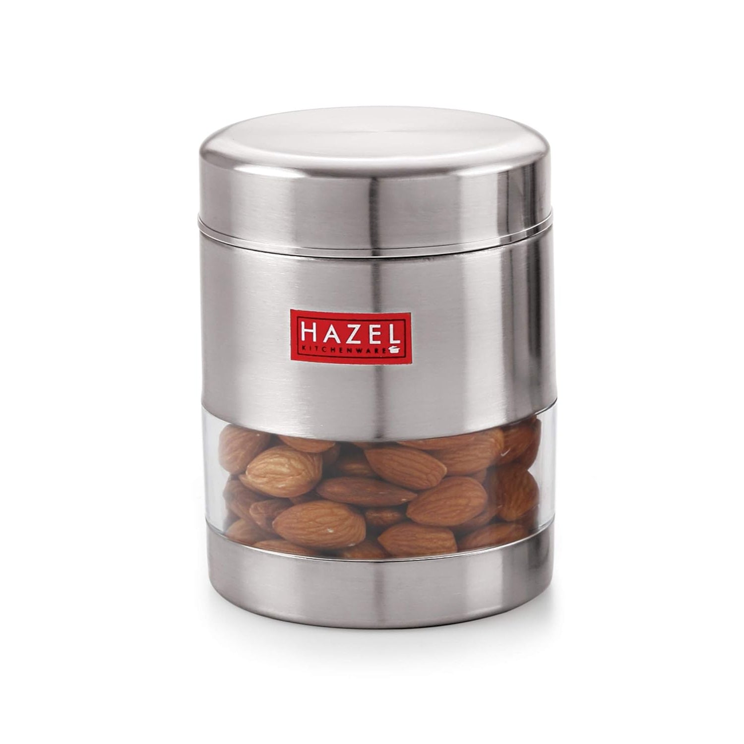 Stainless Steel See Through Matt Finish Container Set of 4, Silver, 500 ML