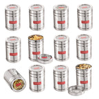 Stainless Steel Container with Transparent Lid, 1000 ML Set of 12