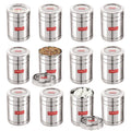 Stainless Steel Container with Transparent Lid, 1400 ML Set of 12