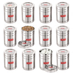 Stainless Steel Container with Transparent Lid, 1400 ML Set of 12