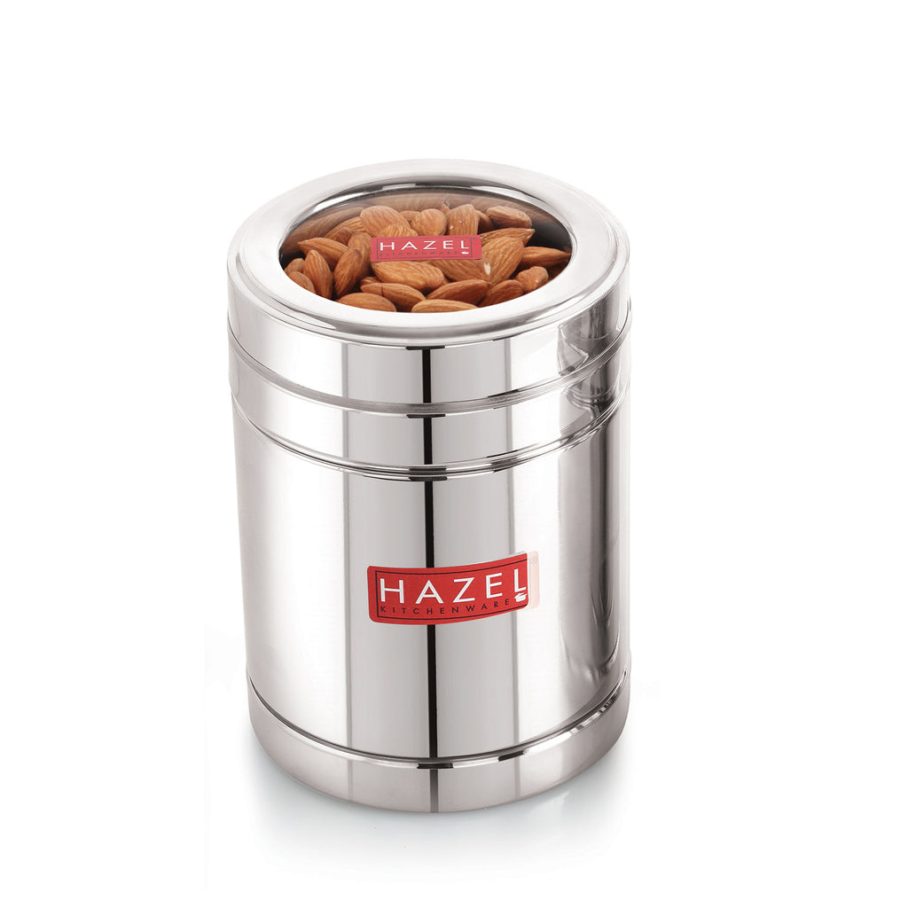 Stainless Steel Container with Transparent Lid, 1400 ML Set of 12
