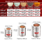 Stainless Steel Tea Coffee Sugar Container Set with Transparent Lid, Set of 3