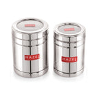 Stainless Steel Tea Sugar Container Set with Transparent Lid, Set of2