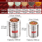 Stainless Steel Tea Sugar Container Set with Transparent Lid, Set of2