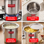 Stainless Steel Milk Boiler Pot with Lid – 1050 ML