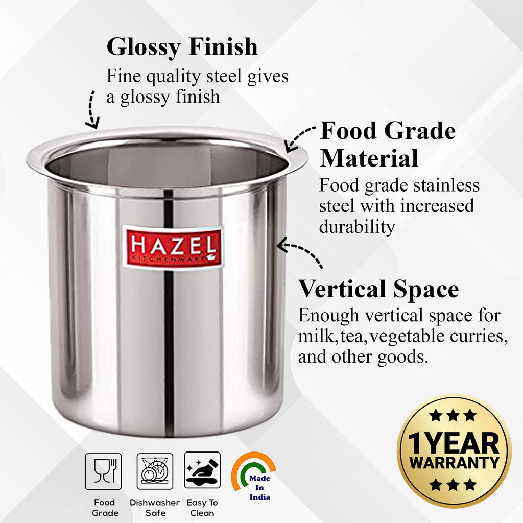 Stainless Steel Milk Pot with Lid, Milk Boiler Vessel, 2200 ml