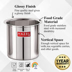 Stainless Steel Milk Pot with Lid, Milk Boiler Vessel, 2200 ml