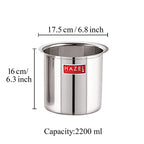Stainless Steel Milk Pot with Lid, Milk Boiler Vessel, 2200 ml
