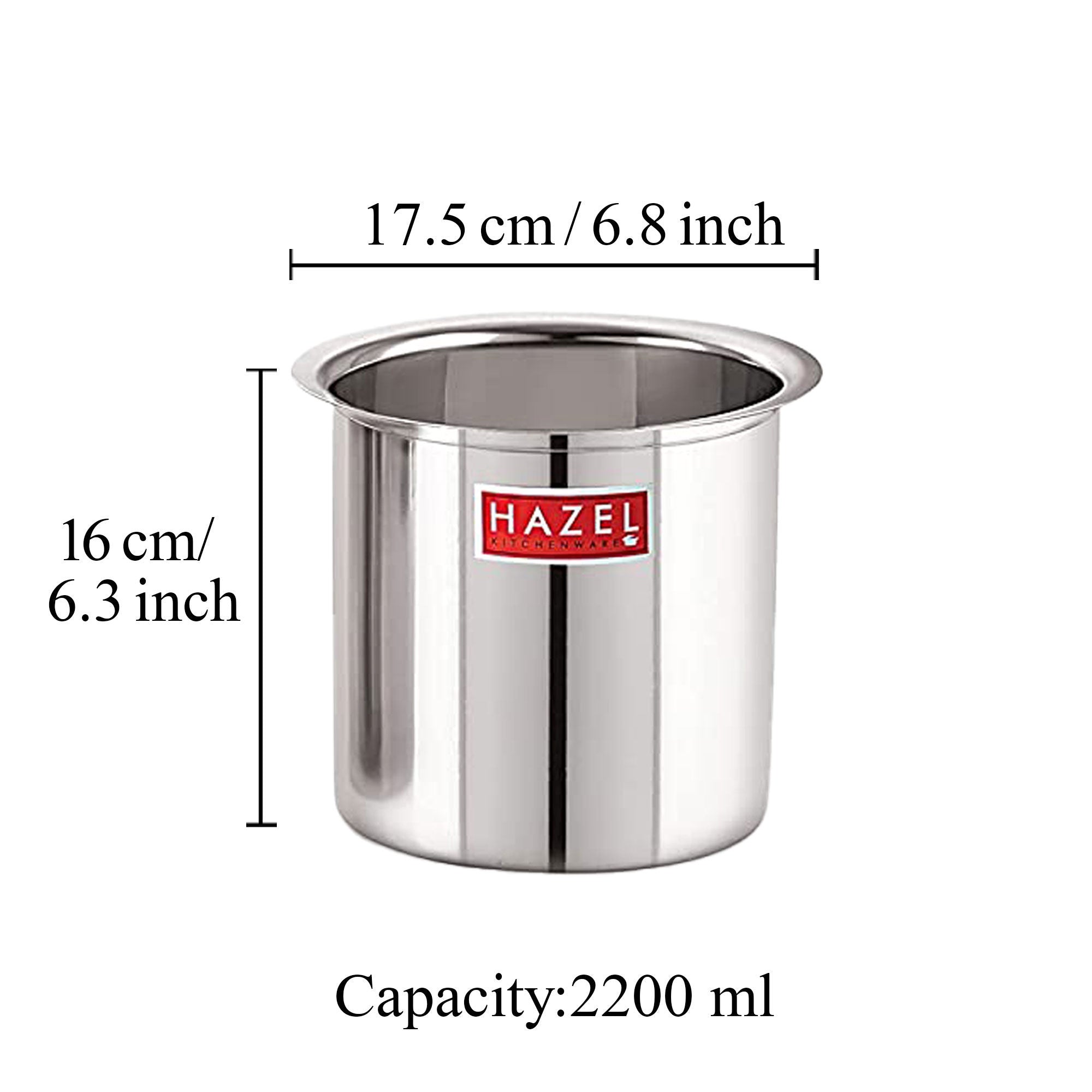 Stainless Steel Milk Pot with Lid, Milk Boiler Vessel, 2200 ml