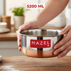 Copper Bottom Steel Tope/ Patila with Lid 5200ML