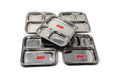 Stainless Steel Compartment Plate Set of 6, Bhojan Thali, 25 cm