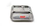 Stainless Steel Compartment Plate Set of 6, Bhojan Thali, 25 cm
