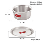 Induction Base Aluminium Tope with Lid, Bhagona, 4400 ml