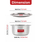 Induction Base Aluminium Tope(Patila) with Lid, 1400 ML, 18.8 cm