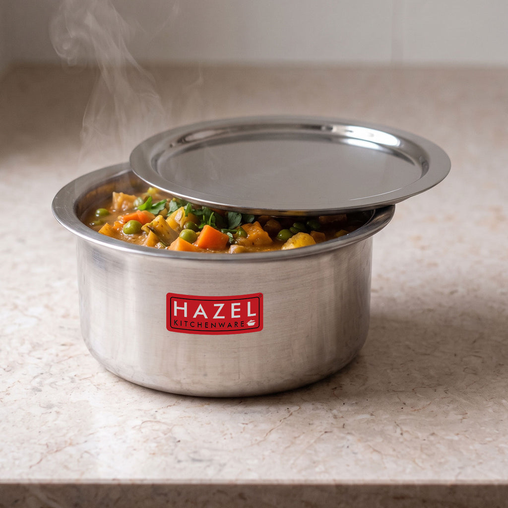 Induction Base Aluminium Tope(Patila) with Lid, 3000 ML, 22.5 cm