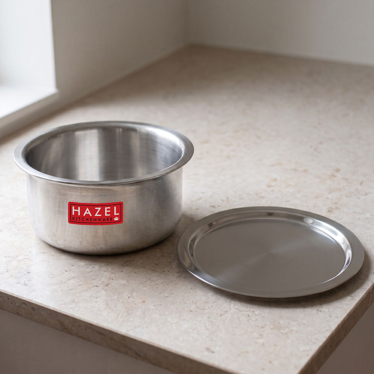 Induction Base Aluminium Tope(Patila) with Lid, 3000 ML, 22.5 cm