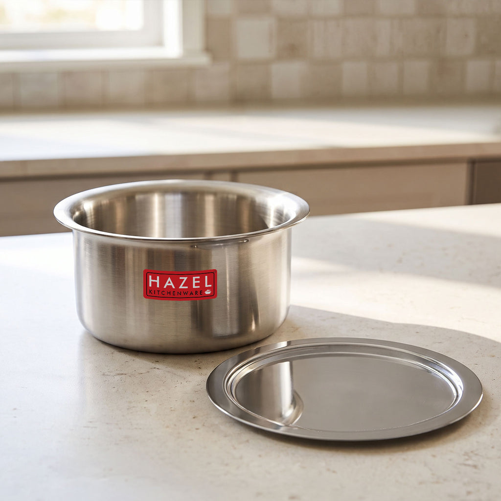 Induction Base Aluminium Tope(Patila) with Lid, 3500 ML, 24.7 cm
