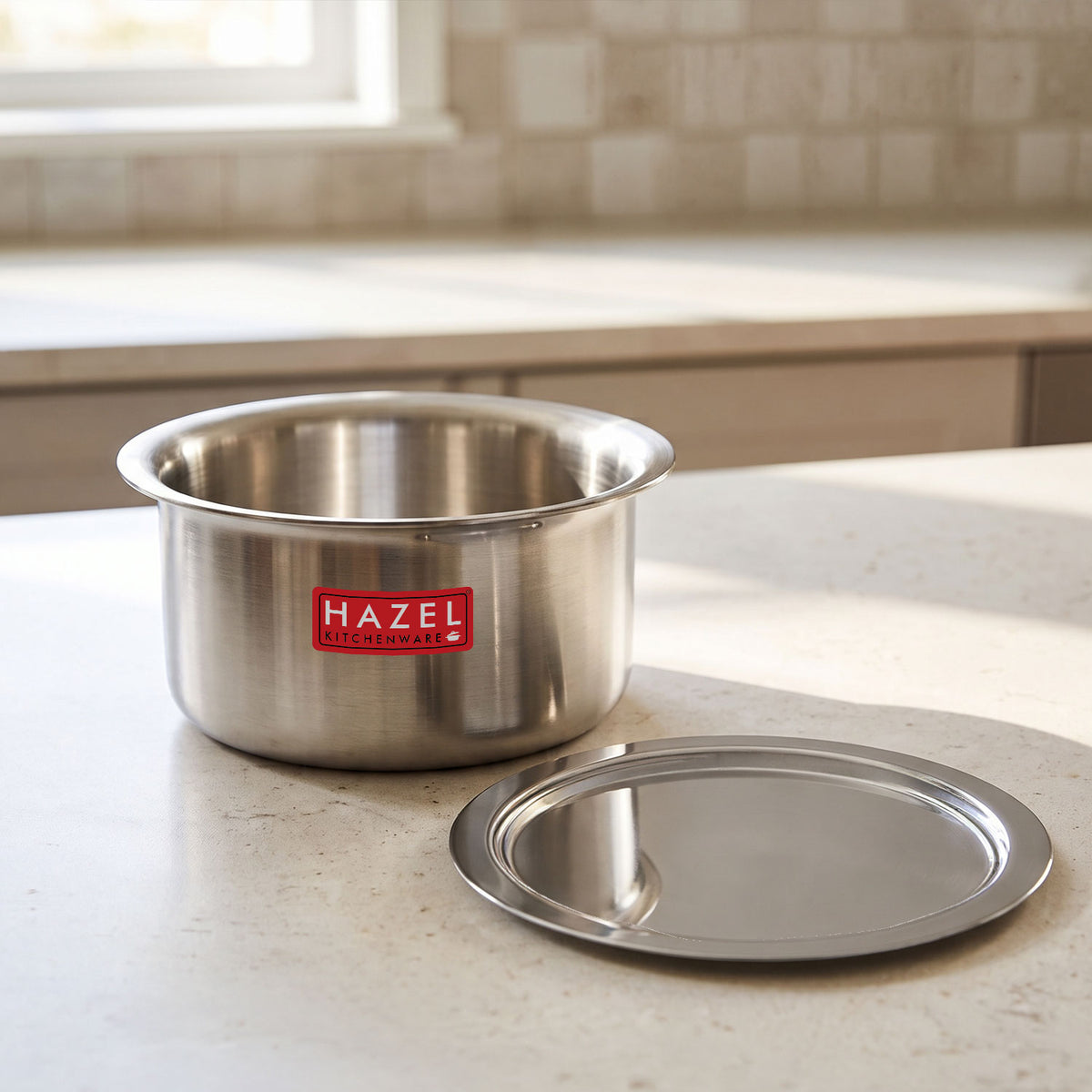 Induction Base Aluminium Tope(Patila) with Lid, 3500 ML, 24.7 cm