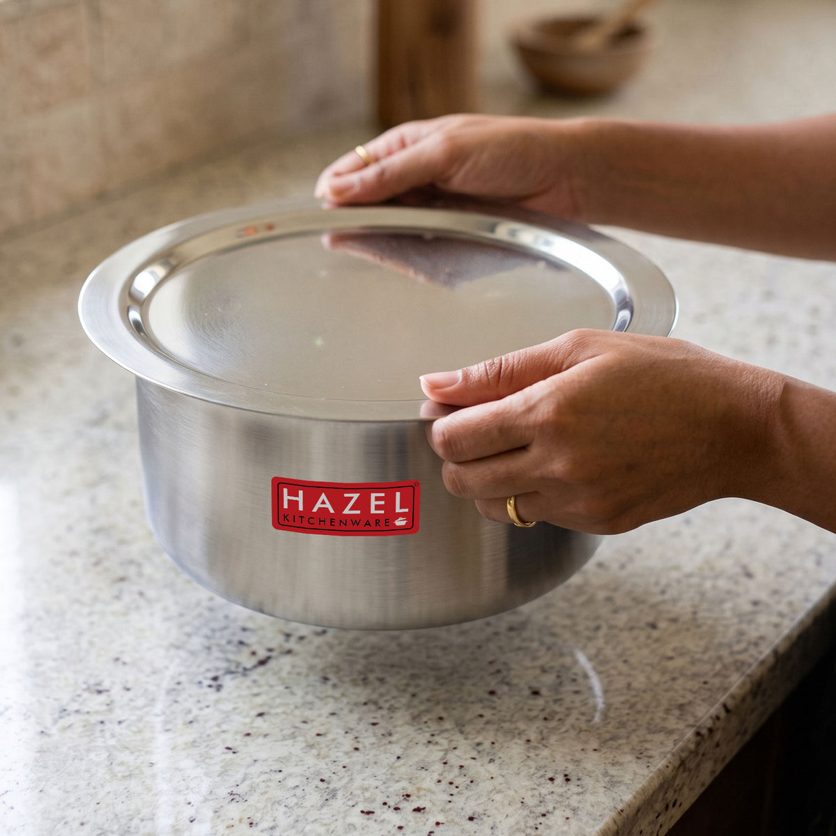 Induction Base Aluminium Tope(Patila) with Lid, 3500 ML, 24.7 cm