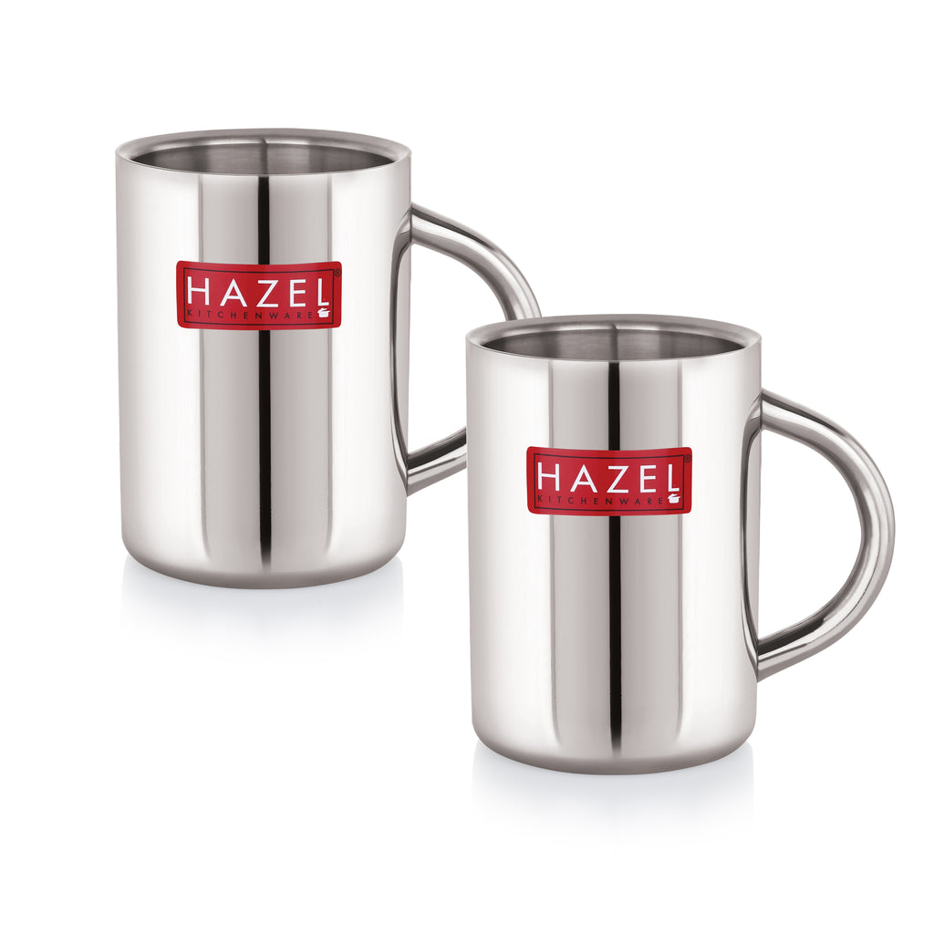 Stainless Steel Double Wall Jumbo Mug Set of 2, 420 ml