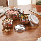 Stainless Steel  Apple Shape Container Set of 3 (650ML, 900ML & 1300ML)