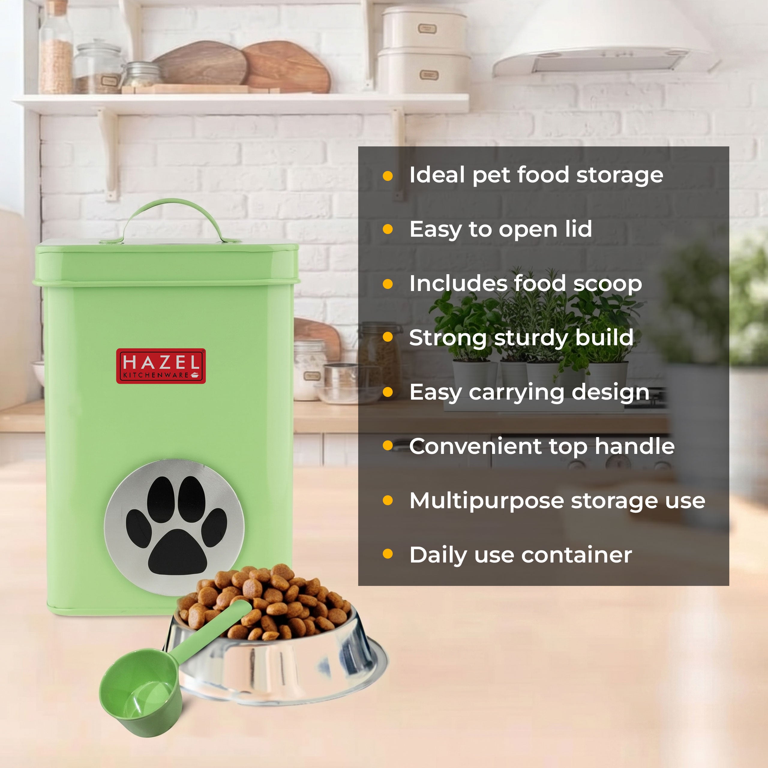 Airtight Pet Food Storage Container with Lid, 3200 ml