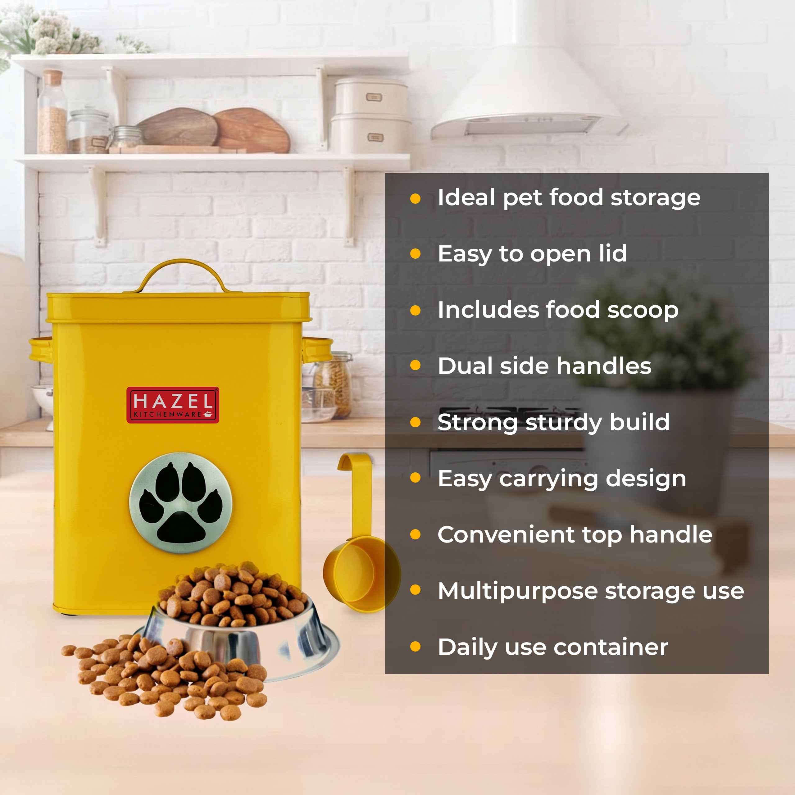 Airtight Pet Food Storage Container with Lid, 6600 ml