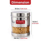 Transparent Steel Container, 700 ML