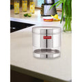 Stainless Steel Transparent Wide Mouth See Through Container, Silver, 1100 ml