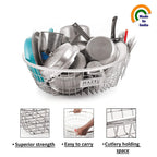 Stainless Steel Dish Drainer Bowl Bartan Basket Utensil Drying Rack Round Large Stand for Kitchen