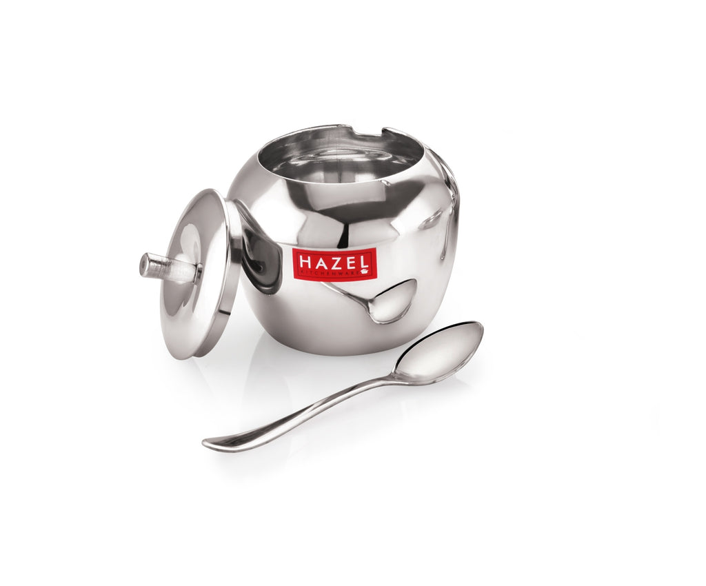 Stainless Steel Apple Shape Kitchen Storage Ghee Dani Oil Pot Container, 260 ML
