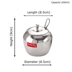 Stainless Steel Apple Shape Kitchen Storage Ghee Dani Oil Pot Container, 260 ML