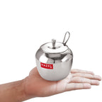 Stainless Steel Apple Shape Kitchen Storage Ghee Dani Oil Pot Container, 260 ML