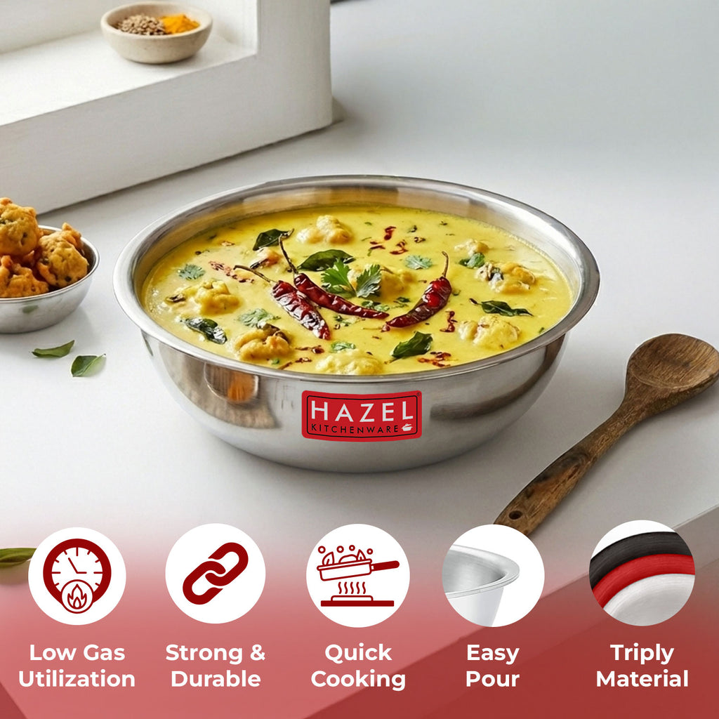 Triply Stainless Steel Induction Bottom Tasla, 1.2 L, 18.5 cm
